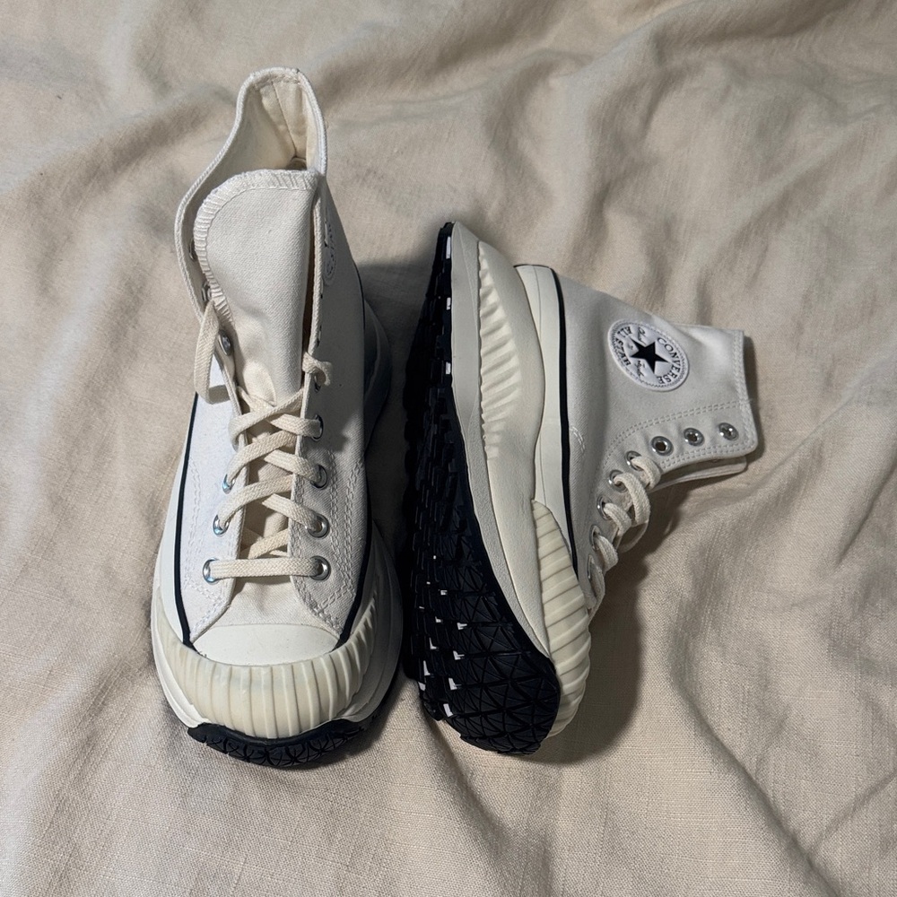 Converse Platform Cream High-Top Sneakers with Black Sole from UO